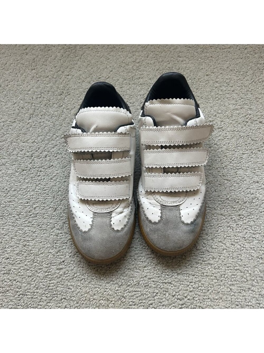 Isabel marant Etoile beth white leather strappy low top sneakers Size 5